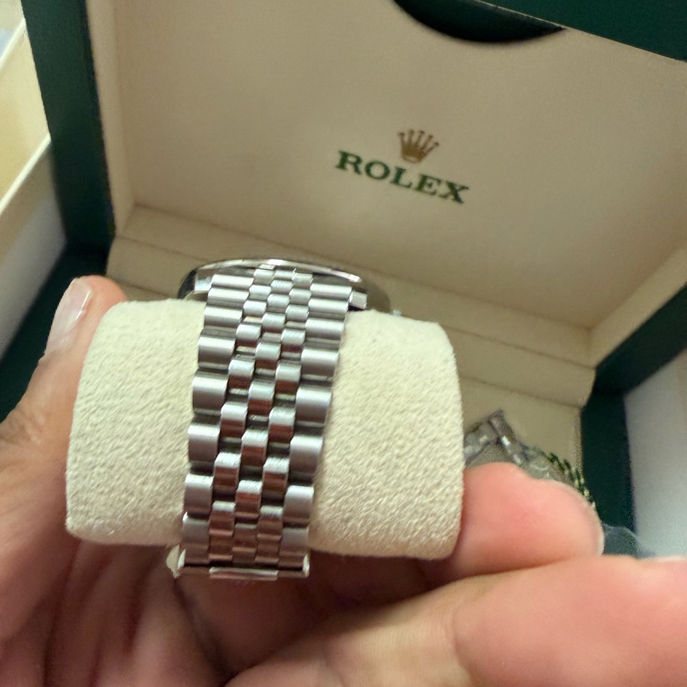 Rolex Silver and Black Datejust Watch - Picture 7 of 7
